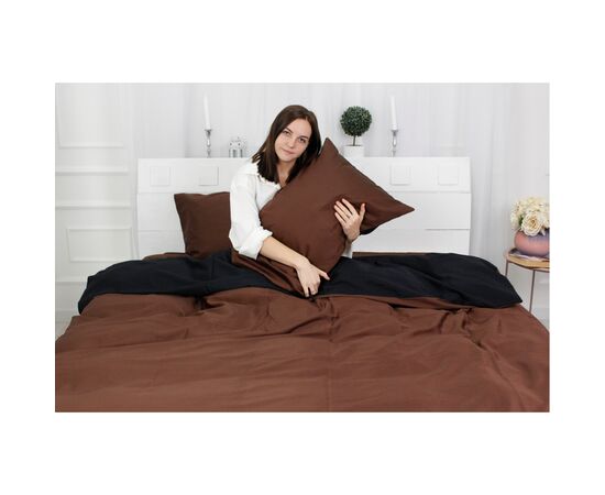 Постільна білизна MirSon Сатин Premium Dark Chocolate 0211+0055 200х220 (2200000688873), зображення 4 Постільна білизна MirSon Сатин Premium Dark Chocolate 0211+0055 200х220 (2200000688873), зображення 4