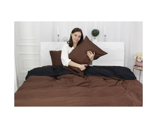 Постільна білизна MirSon Сатин Premium Dark Chocolate 0211+0055 200х220 (2200000688873), зображення 5 Постільна білизна MirSon Сатин Premium Dark Chocolate 0211+0055 200х220 (2200000688873), зображення 5