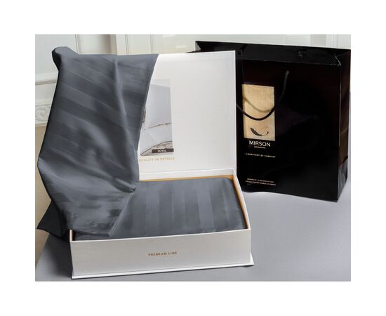 Постільна білизна MirSon Сатин Premium Graphite 2х160х220 (2200001717732), зображення 2 Постільна білизна MirSon Сатин Premium Graphite 2х160х220 (2200001717732), зображення 2