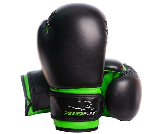 Боксерские перчатки PowerPlay 3004 JR 6oz Black/Green (PP_3004JR_6oz_Black/Green)