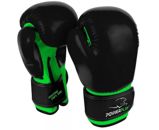 Боксерские перчатки PowerPlay 3004 JR 8oz Black/Green (PP_3004JR_8oz_Black/Green), изображение 2 Боксерские перчатки PowerPlay 3004 JR 8oz Black/Green (PP_3004JR_8oz_Black/Green), изображение 2