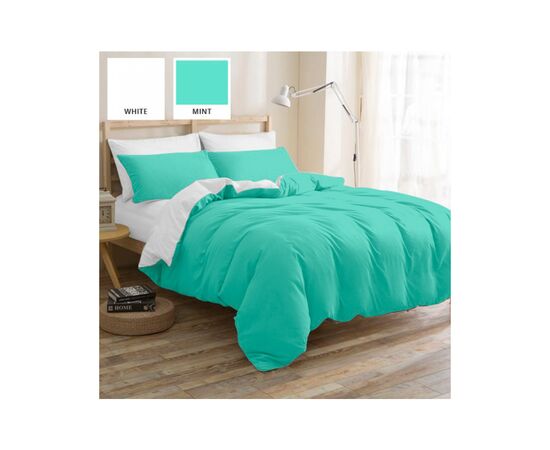 Постельное белье MirSon Бязь Premium White-Mint 143х210х2 (2200000950819)