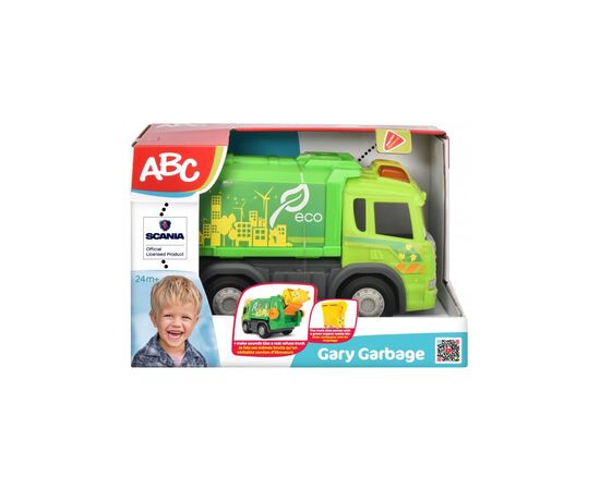 Спецтехника Dickie Toys Мусоровоз АВС "Скания. Гэри" с контейнером, со звук. и светл. эффектами, 25 см (4114004)
