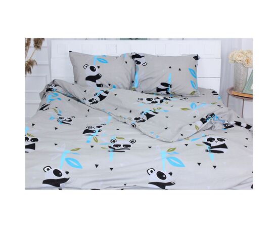 Постельное белье MirSon Бязь 17-0504 Panda is gray Евро (2200003617023), изображение 2