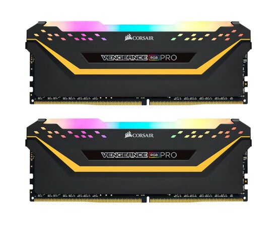 Модуль пам'яті для комп'ютера DDR4 16GB (2x8GB) 3200 MHz Vengeance RGB Pro Black Corsair (CMW16GX4M2C3200C16-T)