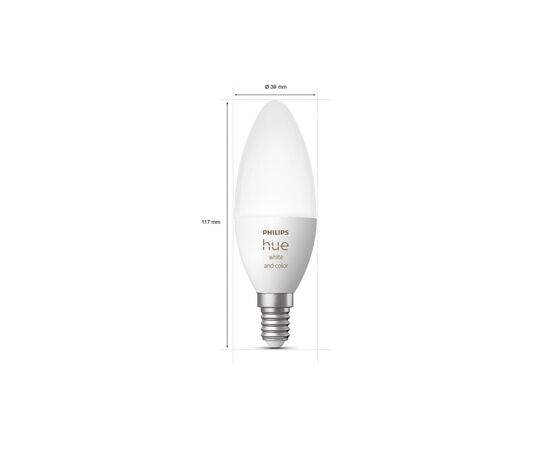 Умная лампочка Philips Hue E14, 5.3W(40Вт), 2000K-6500K, RGB, ZigBee, Bluetooth, димування (929002294209), изображение 8 Умная лампочка Philips Hue E14, 5.3W(40Вт), 2000K-6500K, RGB, ZigBee, Bluetooth, димування (929002294209), изображение 8