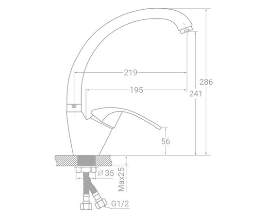 Смеситель TAU SF-4B439C, изображение 2 Смеситель TAU SF-4B439C, изображение 2