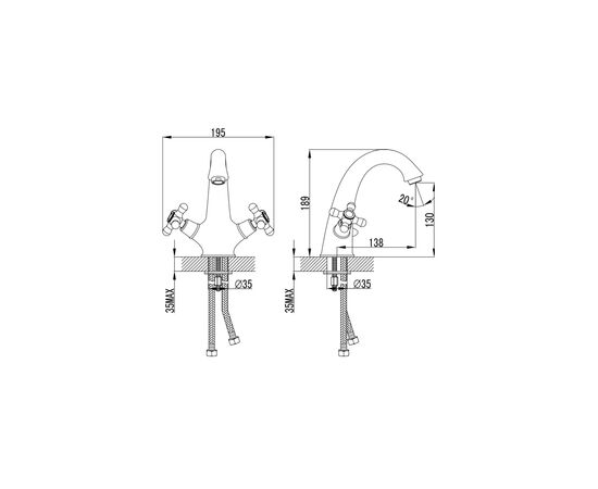 Змішувач Corso BRENTA FE-2A152K (9679004) (FE-2A152K), зображення 4 Змішувач Corso BRENTA FE-2A152K (9679004) (FE-2A152K), зображення 4