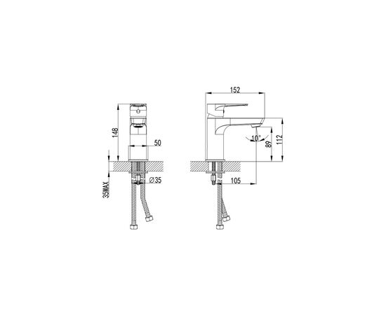 Змішувач Corso LIRI DF-2A140C (9632000), зображення 5 Змішувач Corso LIRI DF-2A140C (9632000), зображення 5