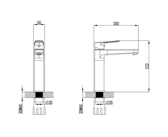 Смеситель Corso MARMORE DB-1A638C (9623010) (DB-1A638C), изображение 4 Смеситель Corso MARMORE DB-1A638C (9623010) (DB-1A638C), изображение 4