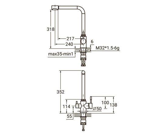 Смеситель AQUATICA KT-4B770P, изображение 6 Смеситель AQUATICA KT-4B770P, изображение 6
