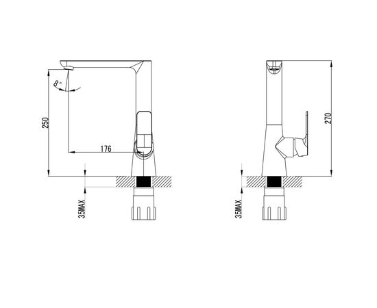 Смеситель Corso BRACCIANO CF-4B236C (9617100), изображение 5 Смеситель Corso BRACCIANO CF-4B236C (9617100), изображение 5