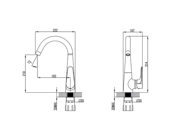 Смеситель Corso MAGGIORE BE-4B122C (9608100), изображение 4 Смеситель Corso MAGGIORE BE-4B122C (9608100), изображение 4