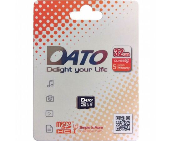 Карта памяти Dato 32GB microSD class 10 UHS-I (DTTF032GUIC10), изображение 2 Карта памяти Dato 32GB microSD class 10 UHS-I (DTTF032GUIC10), изображение 2