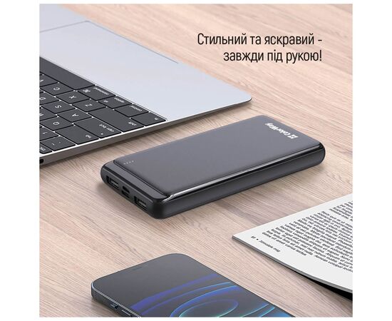 Батарея универсальная ColorWay 10 000 mAh Slim, Black (CW-PB100LPF2BK), изображение 6 Батарея универсальная ColorWay 10 000 mAh Slim, Black (CW-PB100LPF2BK), изображение 6