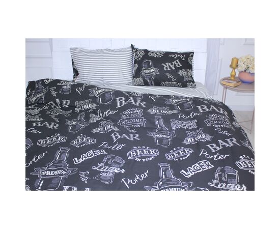 Постельное белье MirSon Бязь 17-0510 Beer Bar blac Семейный 160x220 (2200003631722), изображение 2