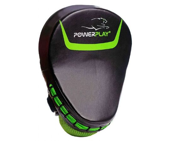 Лапы боксерские PowerPlay 3041 PU Black/Green (PP_3041_Green), изображение 2 Лапы боксерские PowerPlay 3041 PU Black/Green (PP_3041_Green), изображение 2