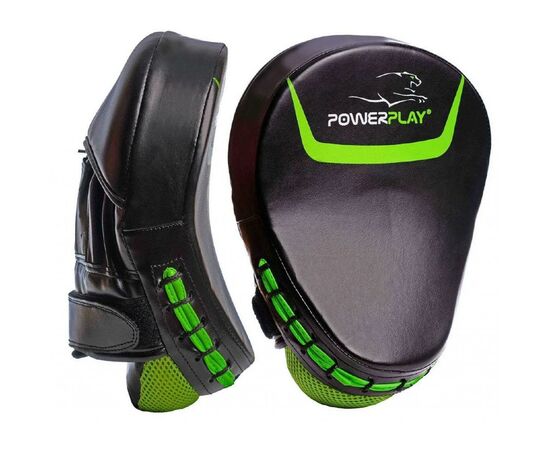 Лапы боксерские PowerPlay 3041 PU Black/Green (PP_3041_Green)