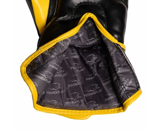 Боксерські рукавички PowerPlay 3018 14oz Black/Yellow (PP_3018_14oz_Black/Yellow), зображення 5 Боксерські рукавички PowerPlay 3018 14oz Black/Yellow (PP_3018_14oz_Black/Yellow), зображення 5