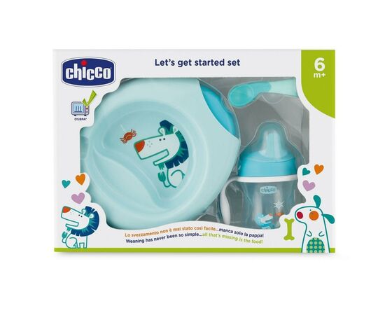 Набор детской посуды Chicco Meal Set 6 м+ голубой (16200.20)