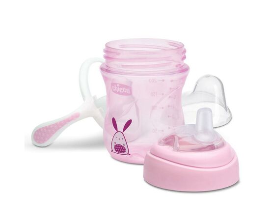 Поильник-непроливайка Chicco Transition Cup 200 мл Розовый (06911.10), изображение 3 Поильник-непроливайка Chicco Transition Cup 200 мл Розовый (06911.10), изображение 3