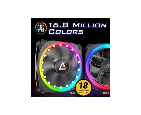 Кулер для корпуса Antec PRIZM 120 ARGB 5+C (0-761345-77512-0), изображение 2 Кулер для корпуса Antec PRIZM 120 ARGB 5+C (0-761345-77512-0), изображение 2