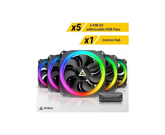 Кулер для корпуса Antec PRIZM 120 ARGB 5+C (0-761345-77512-0), изображение 4 Кулер для корпуса Antec PRIZM 120 ARGB 5+C (0-761345-77512-0), изображение 4