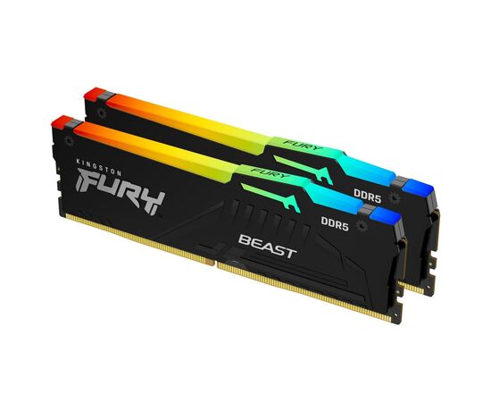 Модуль памяти для компьютера DDR5 16GB (2x8GB) 5200 MHz FURY Beast RGB Kingston Fury (ex.HyperX) (KF552C40BBAK2-16), изображение 2 Модуль памяти для компьютера DDR5 16GB (2x8GB) 5200 MHz FURY Beast RGB Kingston Fury (ex.HyperX) (KF552C40BBAK2-16), изображение 2