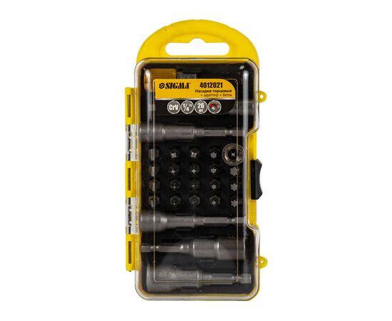 Набор инструментов Sigma насадки торцевые + адаптер и биты 26шт (4012021), изображение 4