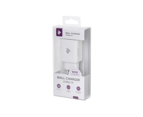 Зарядное устройство 2E Wall for 2 USB - DC5.0V/4.2 A, white (2E-WC4USB-W), изображение 4 Зарядное устройство 2E Wall for 2 USB - DC5.0V/4.2 A, white (2E-WC4USB-W), изображение 4