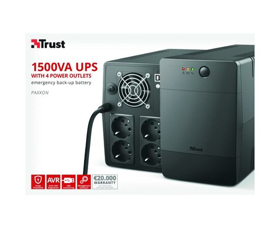 Источник бесперебойного питания Trust Paxxon 1500VA (23505_TRUST), изображение 7 Источник бесперебойного питания Trust Paxxon 1500VA (23505_TRUST), изображение 7