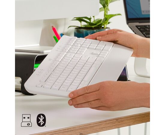 Клавиатура Logitech Signature K650 USB/Bluetooth UA Off-White (920-010977), изображение 4 Клавиатура Logitech Signature K650 USB/Bluetooth UA Off-White (920-010977), изображение 4