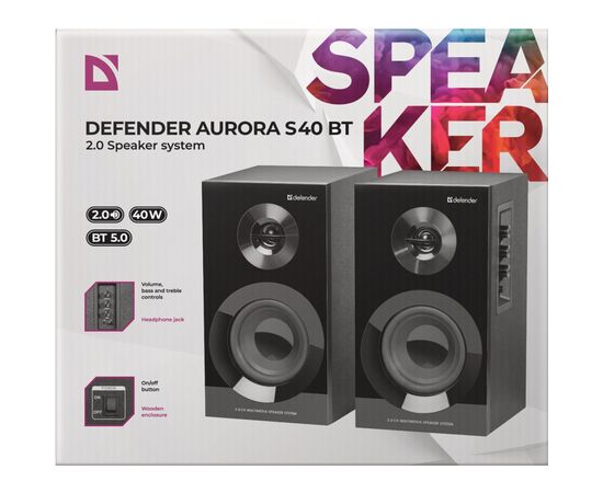 Акустическая система Defender Aurora S40 Bluetooth Black (65240), изображение 5 Акустическая система Defender Aurora S40 Bluetooth Black (65240), изображение 5