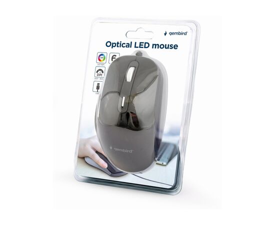 Мышка Gembird MUS-6B-02 USB Black (MUS-6B-02), изображение 4 Мышка Gembird MUS-6B-02 USB Black (MUS-6B-02), изображение 4