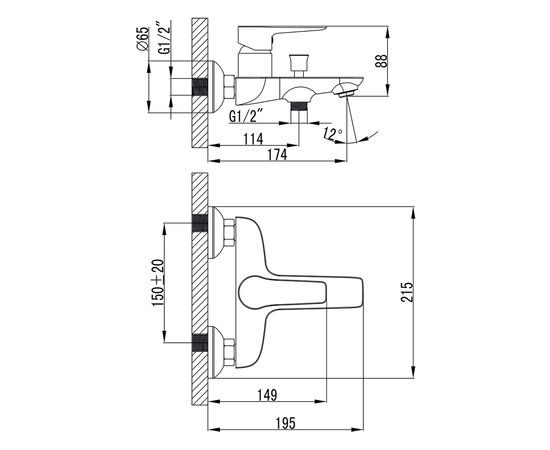 Смеситель Corso BC-1C121W (9605203), изображение 3 Смеситель Corso BC-1C121W (9605203), изображение 3