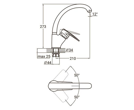 Смеситель AQUATICA ML-4B441C, изображение 4 Смеситель AQUATICA ML-4B441C, изображение 4