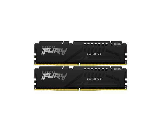 Модуль памяти для компьютера DDR5 64GB (2x32GB) 4800 MHz FURY Beast Black Kingston Fury (ex.HyperX) (KF548C38BBK2-64)