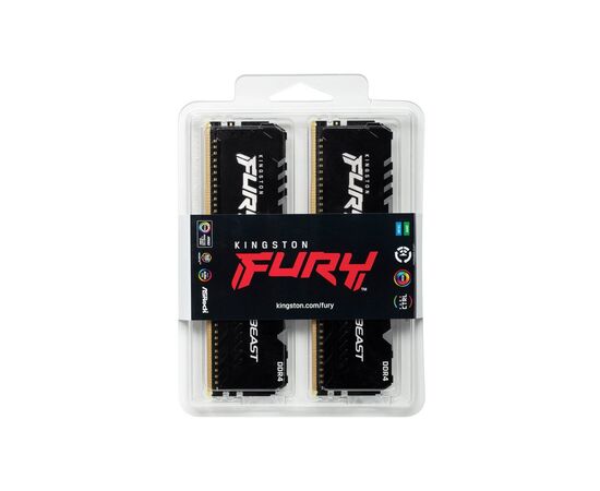 Модуль памяти для компьютера DDR4 64GB (2x32GB) 2666 MHz Beast RGB Kingston Fury (ex.HyperX) (KF426C16BBAK2/64), изображение 5 Модуль памяти для компьютера DDR4 64GB (2x32GB) 2666 MHz Beast RGB Kingston Fury (ex.HyperX) (KF426C16BBAK2/64), изображение 5