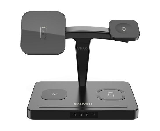 Зарядное устройство Canyon WS-404 4in1 Wireless charger (CNS-WCS404B), изображение 2 Зарядное устройство Canyon WS-404 4in1 Wireless charger (CNS-WCS404B), изображение 2