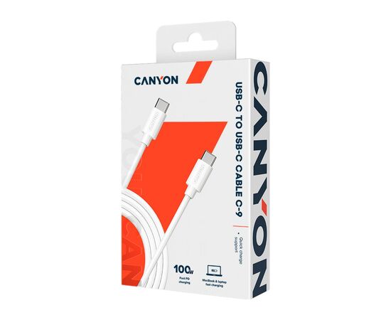 Дата кабель USB-C to USB-C 1.2m 100W 20V/ 5A white Canyon (CNS-USBC9W), изображение 2 Дата кабель USB-C to USB-C 1.2m 100W 20V/ 5A white Canyon (CNS-USBC9W), изображение 2
