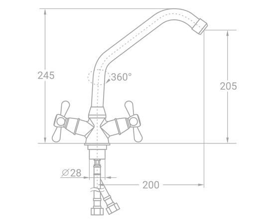 Смеситель TAU VD-4B161C, изображение 2 Смеситель TAU VD-4B161C, изображение 2