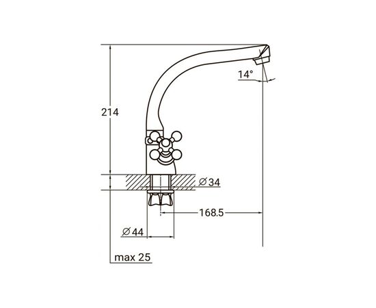 Смеситель AQUATICA PL-4B255C, изображение 2 Смеситель AQUATICA PL-4B255C, изображение 2