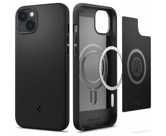 Чехол для моб. телефона Spigen Apple iPhone 14 Mag Armor MagFit, Matte Black (ACS05065), изображение 6 Чехол для моб. телефона Spigen Apple iPhone 14 Mag Armor MagFit, Matte Black (ACS05065), изображение 6