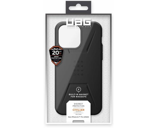 Чохол до моб. телефона Uag Apple iPhone 14 Pro Max Civilian Magsafe, Black (114039114040), зображення 9 Чохол до моб. телефона Uag Apple iPhone 14 Pro Max Civilian Magsafe, Black (114039114040), зображення 9