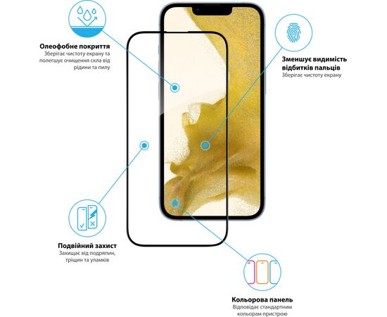 Стекло защитное Global Full Glue Apple iPhone 14 (1283126541834), изображение 3 Стекло защитное Global Full Glue Apple iPhone 14 (1283126541834), изображение 3