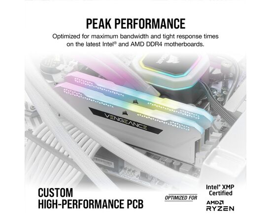 Модуль памяти для компьютера DDR4 16GB (2x8GGB) 3600 MHz Vengeance RGB Pro SL White Corsair (CMH16GX4M2D3600C18W), изображение 7 Модуль памяти для компьютера DDR4 16GB (2x8GGB) 3600 MHz Vengeance RGB Pro SL White Corsair (CMH16GX4M2D3600C18W), изображение 7