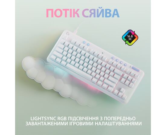 Клавиатура Logitech G713 Aurora Gaming GX Brown USB UA Off-White (920-010422), изображение 3 Клавиатура Logitech G713 Aurora Gaming GX Brown USB UA Off-White (920-010422), изображение 3