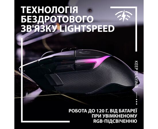 Мышка Logitech G502 X Plus Wireless Black (910-006162), изображение 3 Мышка Logitech G502 X Plus Wireless Black (910-006162), изображение 3