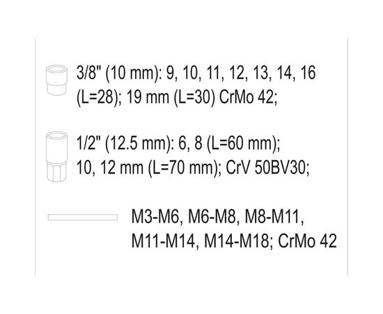 Екстрактор Yato YT-06033 набір 17шт (YT-06033), зображення 5 Екстрактор Yato YT-06033 набір 17шт (YT-06033), зображення 5