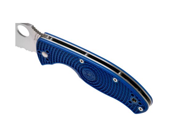 Нож Spyderco Tenacious S35VN полусеррейтор Blue (C122PSBL), изображение 5 Нож Spyderco Tenacious S35VN полусеррейтор Blue (C122PSBL), изображение 5